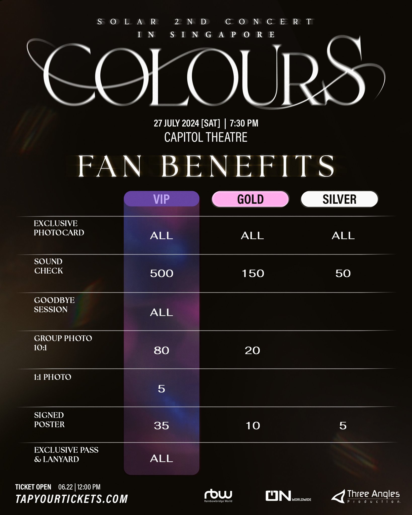 Solar 2nd Concert Fan Benefits